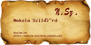 Nekola Szilárd névjegykártya