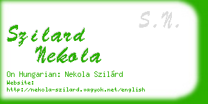 szilard nekola business card